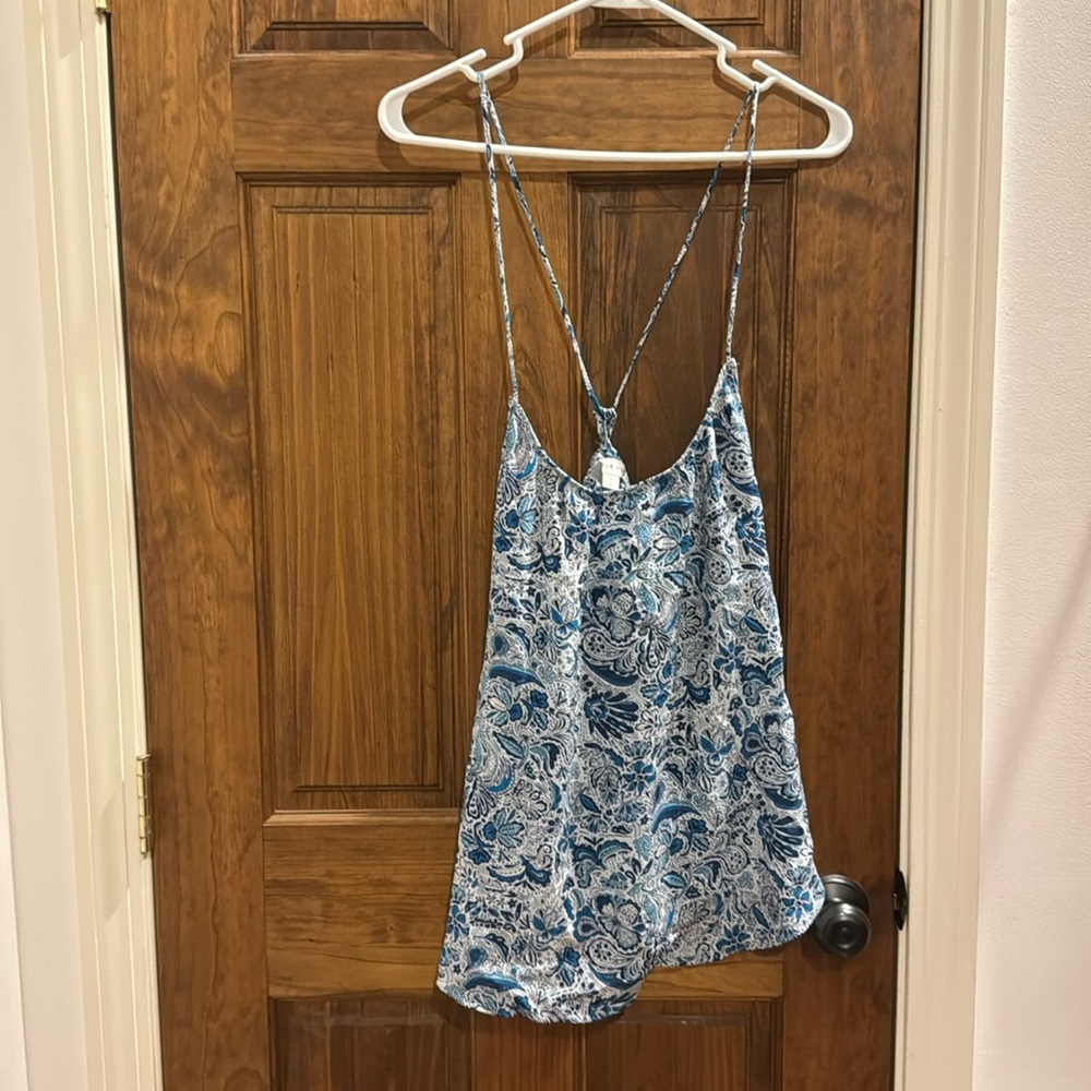 Amour Vert Silk floral tank top, L